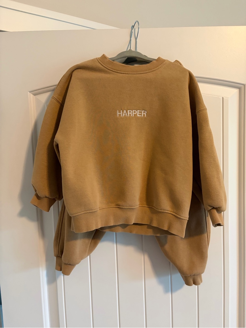 Zara Kids Matching Set Crewneck Sweater - Camel Brown